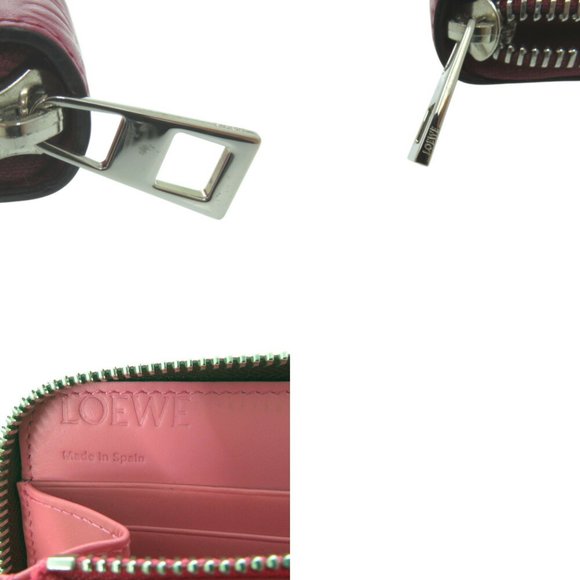 Like new LOEWE Repeat Anagram Round Wallet 261850, long wallet in magenta lea... - Picture 9 of 9